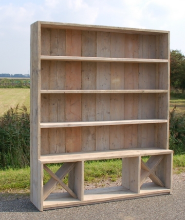 Steigerhouten wijn/boekenkast Alde Lunen