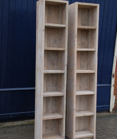 Steigerhouten boekenkast Langdeel