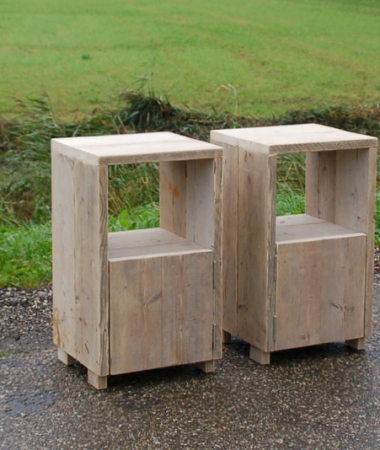 Steigerhouten kastje Lits