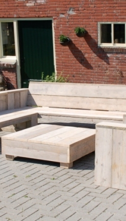 Steigerhouten loungeset Wide Ie