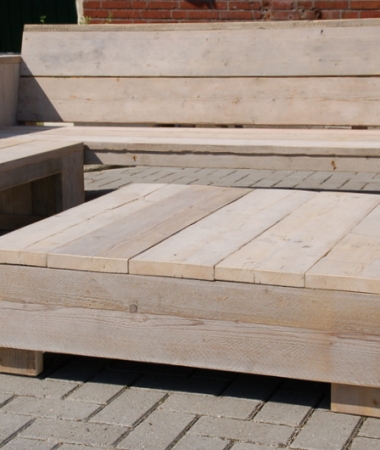 Steigerhouten Hocker/bijzettafel De Hop