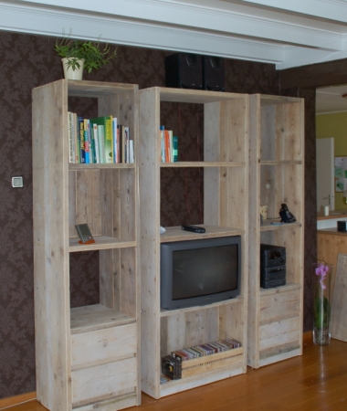Steigerhouten vakkenkast Raskes